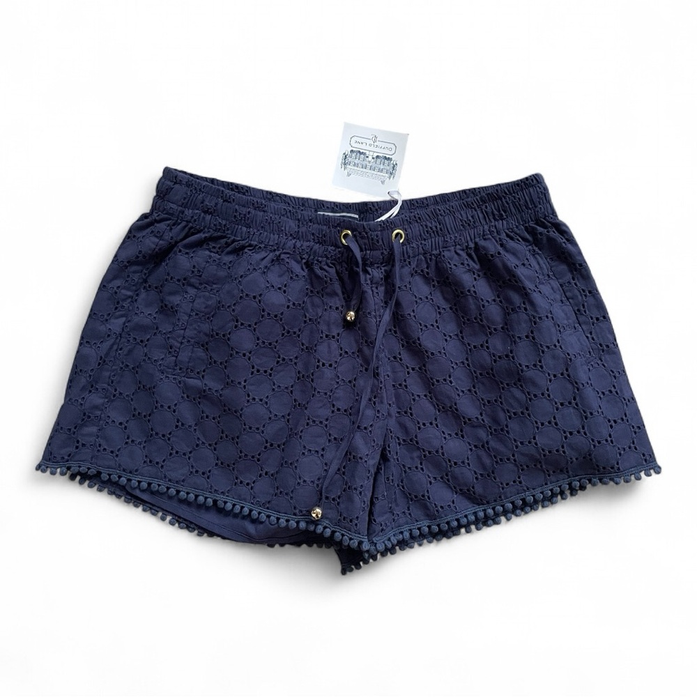 Duffield Lane Navy Eyelet Shorts